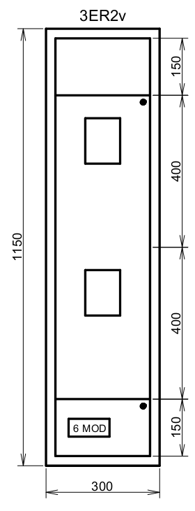 Elektroměrová rozvodnice 3ER2v (elektroměry na výšku skříně)